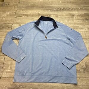 Fennec Sweatshirt Mens XL Blue 1/4 Zip Mock Neck Golf Pullover Stretch Logo